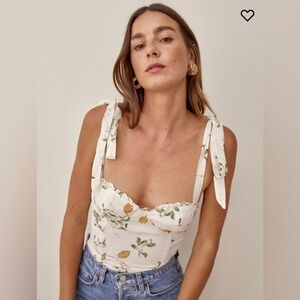 Reformation Blanca Top in Citron